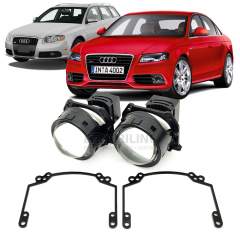 Линзы для фар Audi A4 [2004-2011] для замены на светодиодные Би-ЛЕД модули