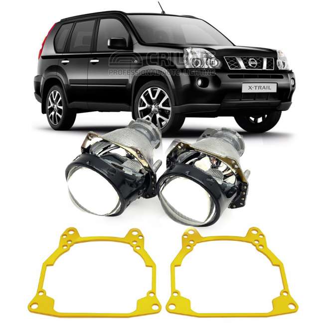 Замена линз в фарах Nissan X-Trail T31 на биксеноновые Hella 3R